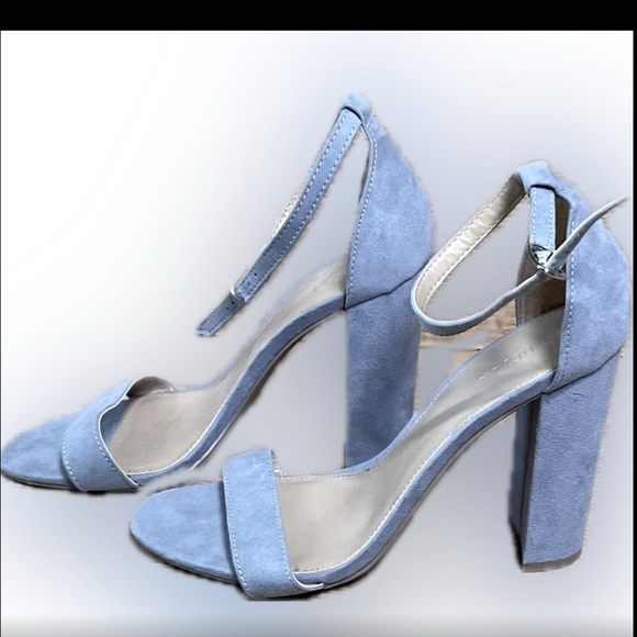 Merona Blue Suede Chunky Heels NWOT - Size 9 - Picture 3 of 8